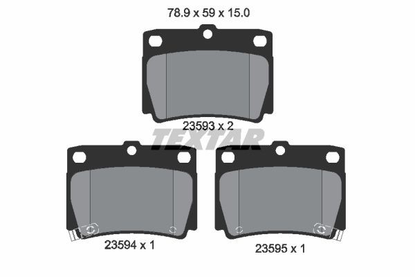 Bromsbeläggsats, Bakaxel Textar 2359301 TEXTAR