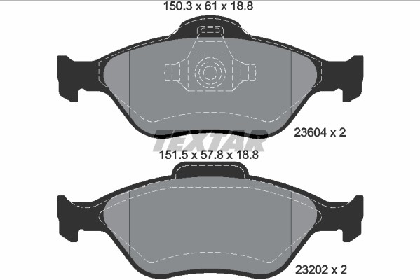 Bromsbeläggsats, Framaxel Textar Q+ 2360406 TEXTAR