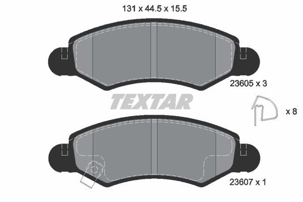 Bromsbeläggsats, Framaxel Textar Q+ 2360501 TEXTAR
