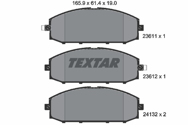 Bromsbeläggsats, Framaxel Textar 2361101 TEXTAR