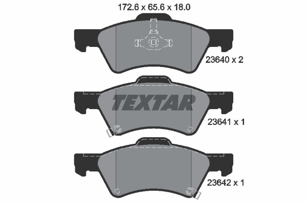 Bromsbeläggsats, Framaxel Textar 2364001 TEXTAR Bromsbeläggsats, Framaxel Textar 2364001 TEXTAR