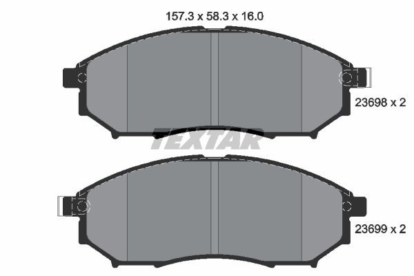 Bromsbeläggsats, Framaxel Textar 2369801 TEXTAR