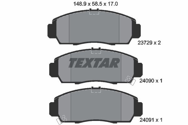 Bromsbeläggsats, Framaxel Textar 2372901 TEXTAR