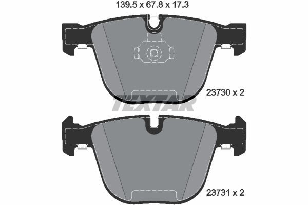 Bromsbeläggsats, Bakaxel Textar Q+ 2373001 TEXTAR