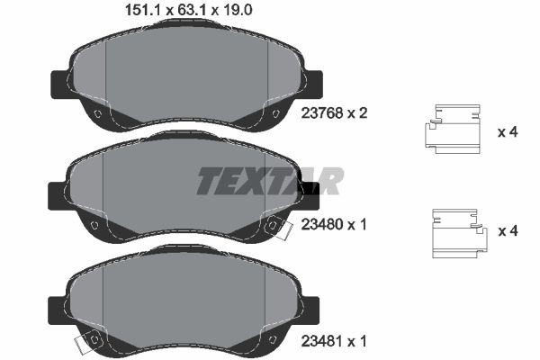 Bromsbeläggsats, Framaxel Textar Q+ 2376802 TEXTAR