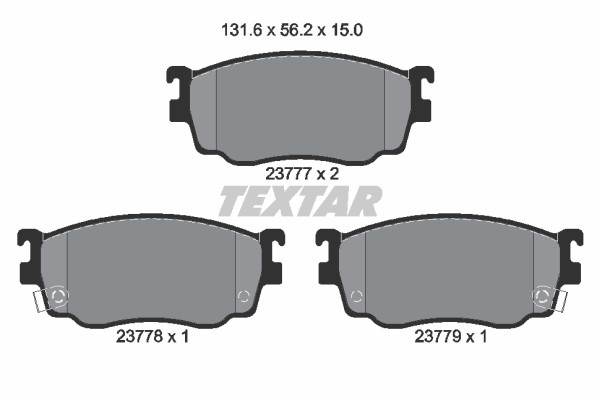 Bromsbeläggsats, Framaxel Textar 2377701 TEXTAR