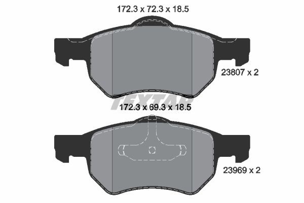 Bromsbeläggsats, Framaxel Textar Q+ 2380701 TEXTAR
