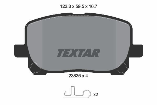 Bromsbeläggsats, Framaxel Textar 2383601 TEXTAR