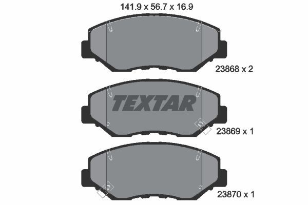 Bromsbeläggsats, Framaxel Textar 2386801 TEXTAR
