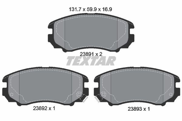 Bromsbeläggsats, Framaxel Textar Q+ 2389101 TEXTAR