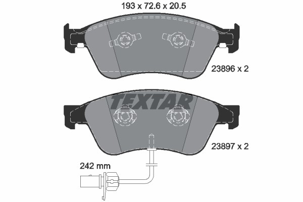 Bromsbeläggsats, Framaxel Textar 2389601 TEXTAR