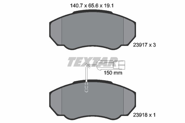 Bromsbeläggsats, Framaxel Textar Q+ 2391701 TEXTAR