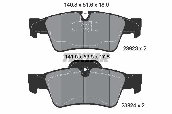 Bromsbeläggsats, Bakaxel Textar Q+ 2392301 TEXTAR
