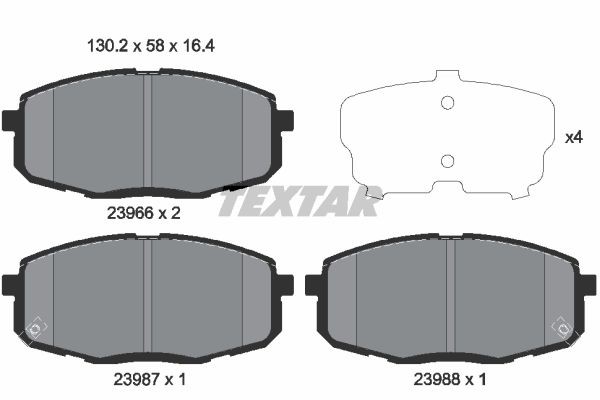 Bromsbeläggsats, Framaxel Textar 2396601 TEXTAR