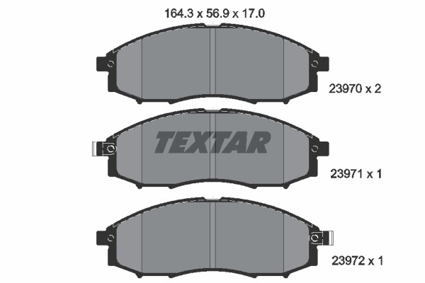 Bromsbeläggsats, Framaxel Textar 2397001 TEXTAR
