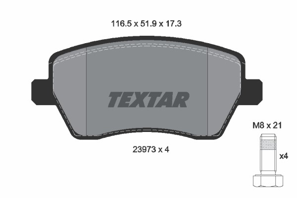 Bromsbeläggsats, Framaxel Textar Q+ 2397301 TEXTAR