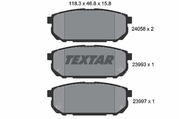 Bromsbeläggsats, Bakaxel Textar 2405801 TEXTAR