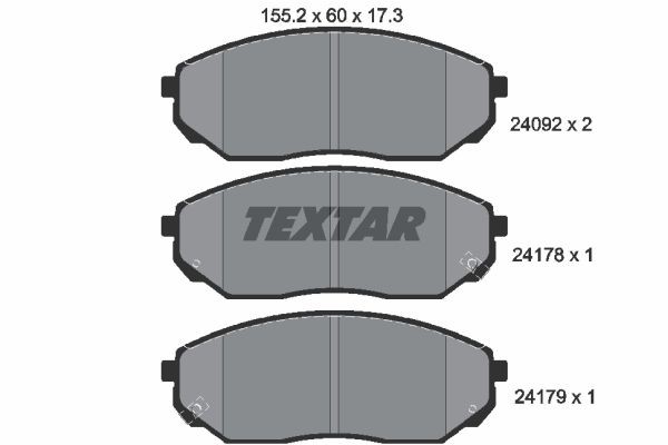 Bromsbeläggsats, Framaxel Textar 2409201 TEXTAR