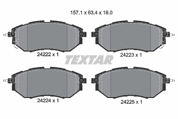 Bromsbeläggsats, Framaxel Textar Q+ 2422201 TEXTAR