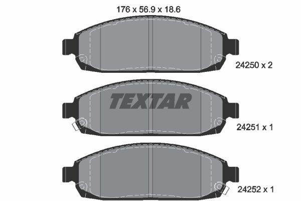 Bromsbeläggsats, Framaxel Textar Q+ 2425001 TEXTAR