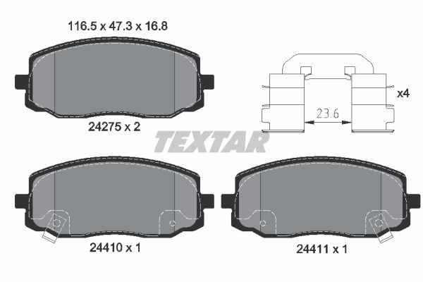 Bromsbeläggsats, Framaxel Textar Q+ 2427501 TEXTAR