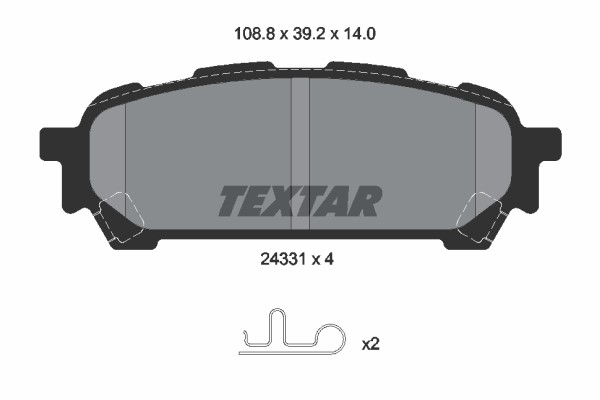 Bromsbeläggsats, Bakaxel Textar 2433101 TEXTAR