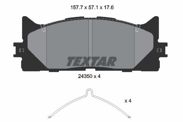 Bromsbeläggsats, Framaxel Textar 2435001 TEXTAR