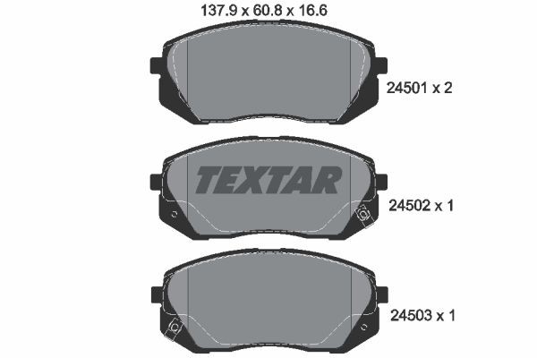 Bromsbeläggsats, Framaxel Textar Q+ 2450101 TEXTAR