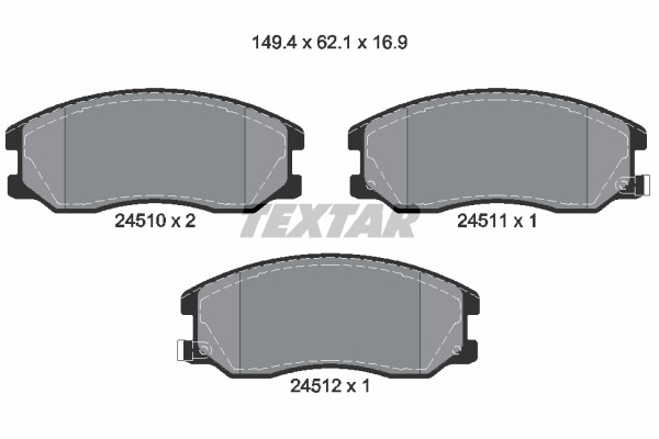 Bromsbeläggsats, Framaxel Textar Q+ 2451001 TEXTAR