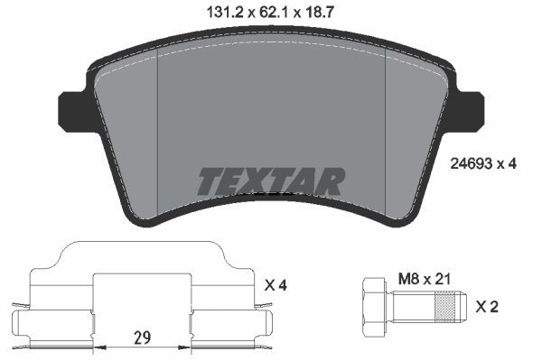 Bromsbeläggsats, Framaxel Textar Q+ 2469301 TEXTAR