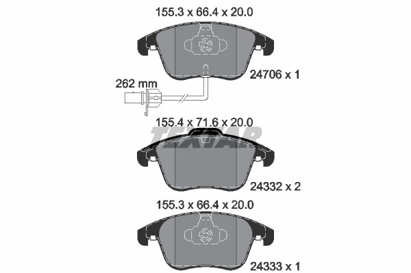 Bromsbeläggsats, Framaxel Textar Q+ 2470601 TEXTAR