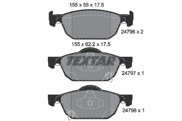 Bromsbeläggsats, Framaxel Textar Q+ 2479601 TEXTAR