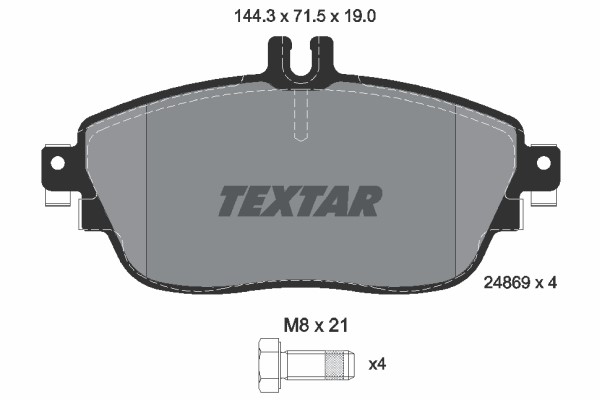 Bromsbeläggsats, Framaxel Textar Q+ 2486901 TEXTAR