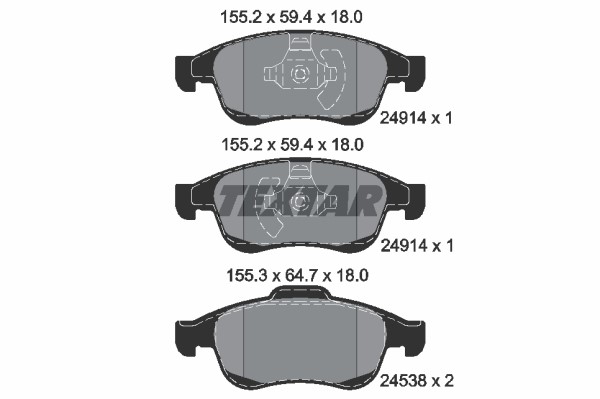 Bromsbeläggsats, Framaxel Textar Q+ 2491401 TEXTAR