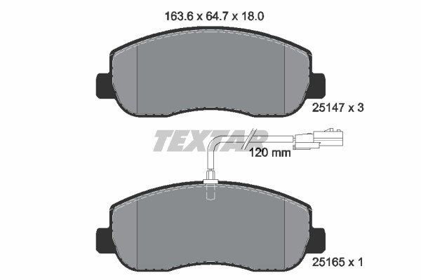 Bromsbeläggsats, Framaxel Textar Q+ 2514701 TEXTAR
