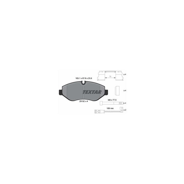 Bromsbeläggsats, Framaxel Textar Q+ 2919202 TEXTAR