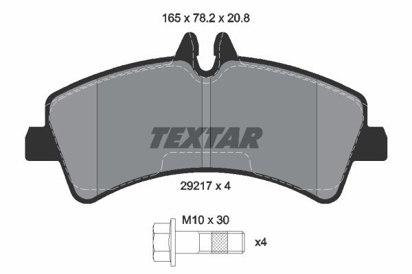 Bromsbeläggsats Ventilerad, Bakaxel Textar Q+ 2921702 TEXTAR
