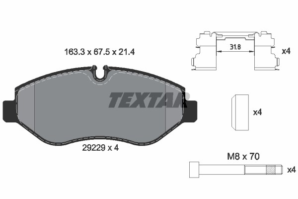 Bromsbeläggsats, Framaxel Textar Q+ 2922901 TEXTAR