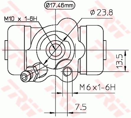 Hjulcylinder, Bakaxel höger Trw BWA155 TRW