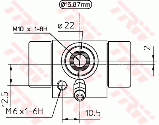 Hjulcylinder, Bakaxel, Bakaxel höger, Bakaxel vänster Trw BWB111A TRW