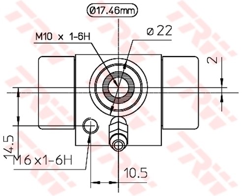 Hjulcylinder, Bakaxel, Bakaxel höger, Bakaxel vänster Trw BWC107A TRW