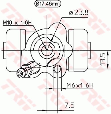 Hjulcylinder, Bakaxel, Höger Trw BWC249 TRW