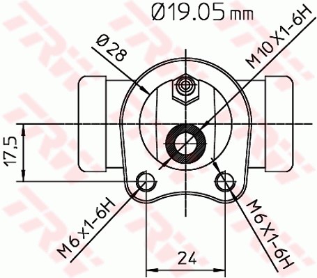 Hjulcylinder, Bakaxel, Höger, Vänster Trw BWD111 TRW