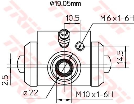 Hjulcylinder, Bakaxel, Bakaxel höger, Bakaxel vänster Trw BWD113A TRW