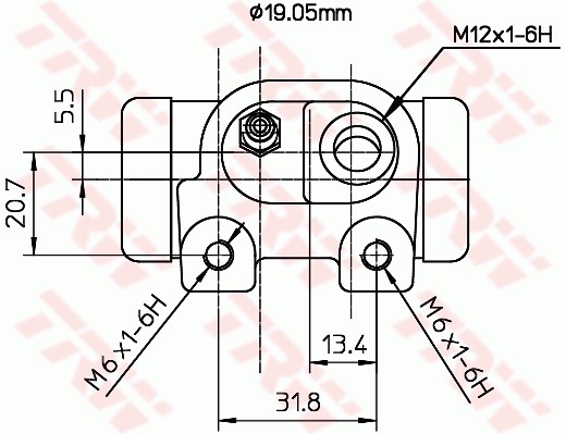 Hjulcylinder, Bakaxel, Bakaxel vänster, Vänster Trw BWD181 TRW Hjulcylinder, Bakaxel, Bakaxel vänster, Vänster Trw BWD181 TRW