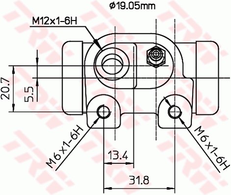 Hjulcylinder, Bakaxel, Bakaxel höger, Höger Trw BWD182 TRW