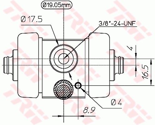 Hjulcylinder, Bakaxel, Bakaxel, båda sidor, Höger, Vänster Trw BW TRW Hjulcylinder, Bakaxel, Bakaxel, båda sidor, Höger, Vänster Trw BW TRW