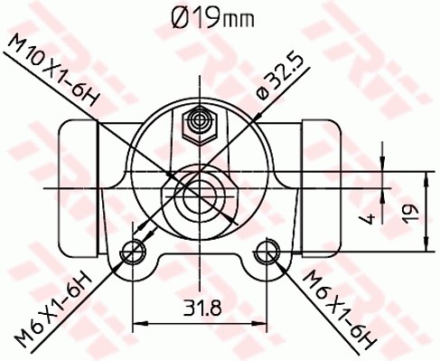 Hjulcylinder, Bakaxel, Höger, Vänster Trw BWD260 TRW