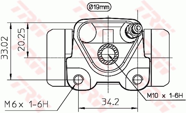 Hjulcylinder, Bakaxel, Höger Trw BWD271 TRW
