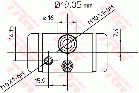 Hjulcylinder, Bakaxel, Höger, Vänster Trw BWD291 TRW Hjulcylinder, Bakaxel, Höger, Vänster Trw BWD291 TRW
